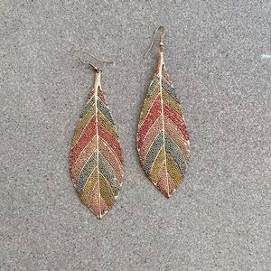 Multicolor Leaf Drop Earrings